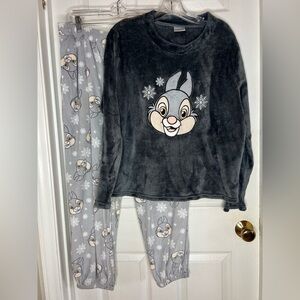 disney thumper pajamas Pajama Set Women’s Large  12/14 Joggers Pockets Tapered